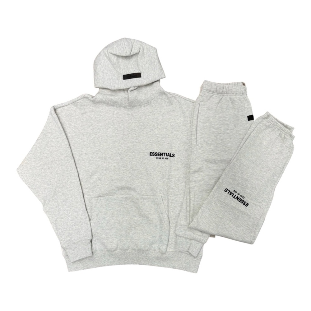 Fear Of God Essentials Light Oatmeal Hoodie/Sweatpants Set